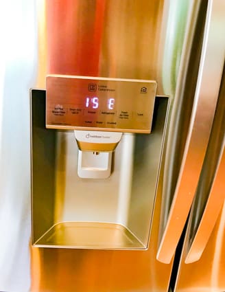 Stainless steel Lg Refrigerator panel with error code on display